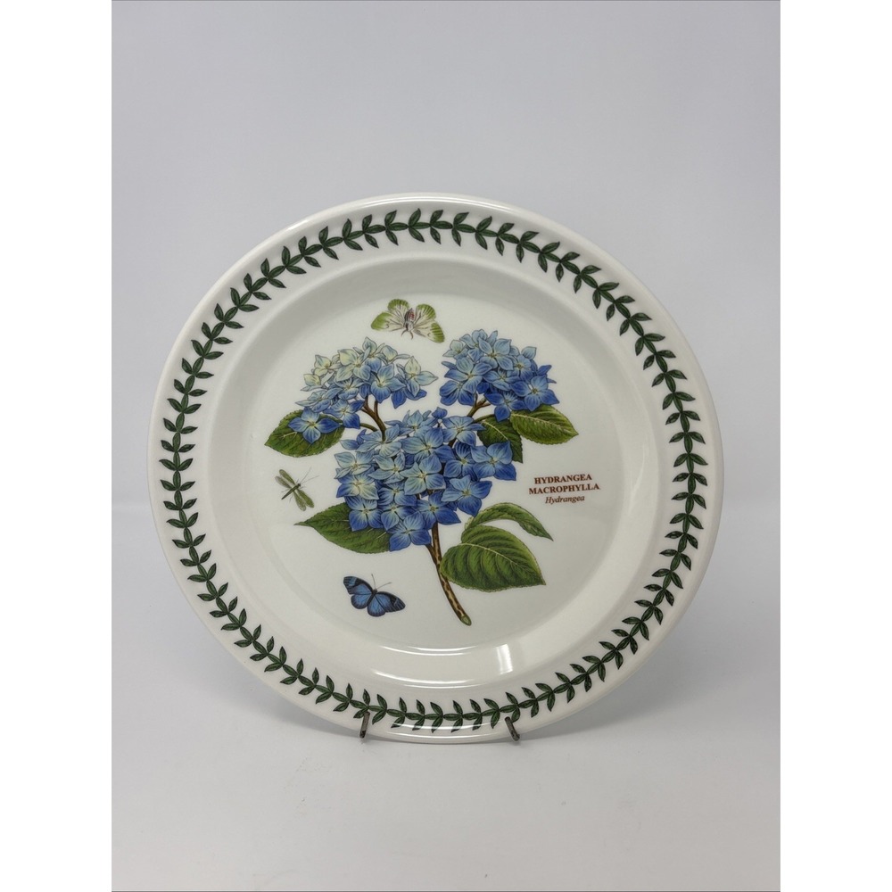 Vintage Portmeirion Botanic Garden Dinner Plate Hydrangea design Leaf border - Picture 4 of 8